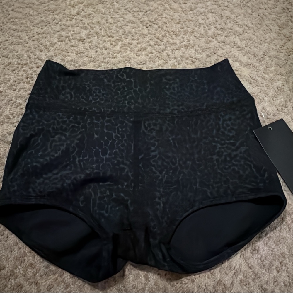 Kids Black Leopard Dance Shorts